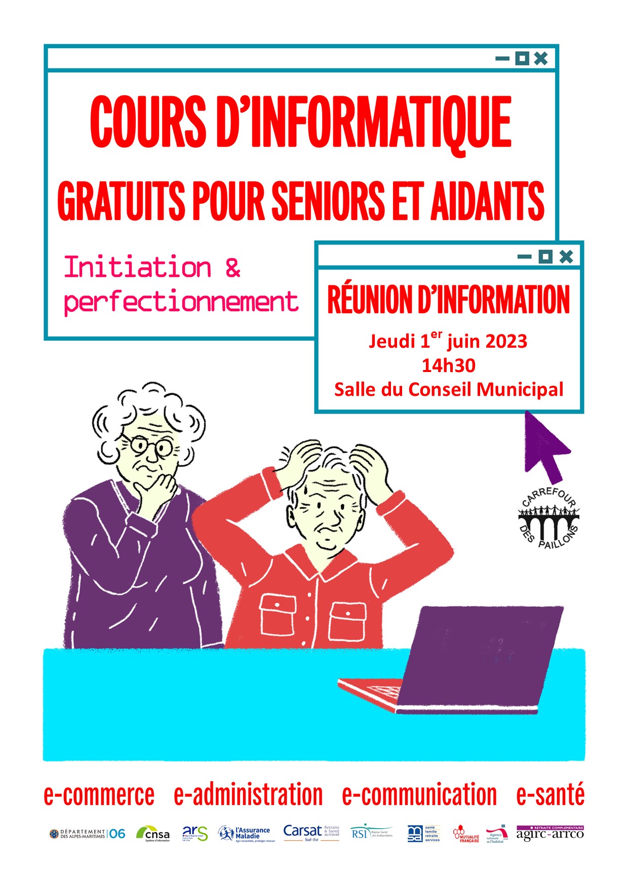 Informatique Montpellier 34: Aides aux seniors et 3ème age (cours